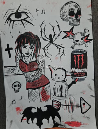 Goth style drawing